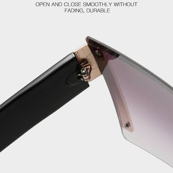 NEW Bold Geometric Rectangular Fashion Sunglasses With Case - Picture 12 of 16